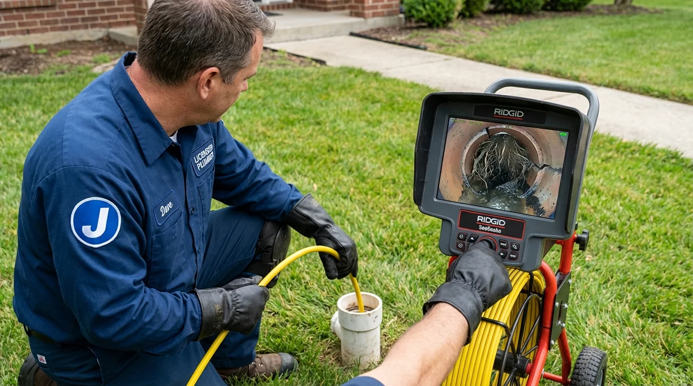 Sewer camera inspection being performed by Johns Plumbing LLC in Babylon