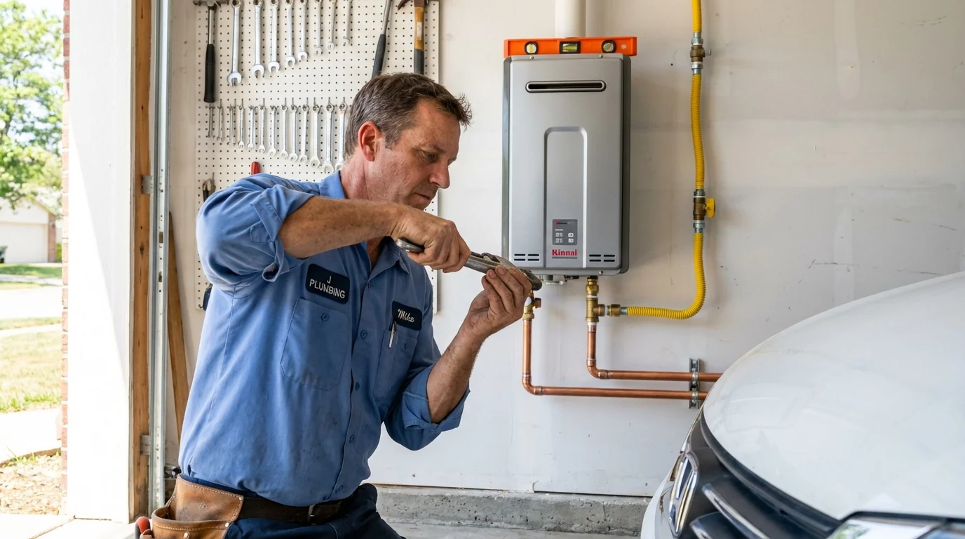 Tankless water heater installation by a Johns Plumbing LLC plumber in Babylon
